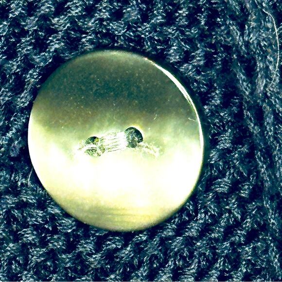 Ann Taylor Cardigan Beautiful Cotton Knit Navy Sz Medium - Picture 4 of 11